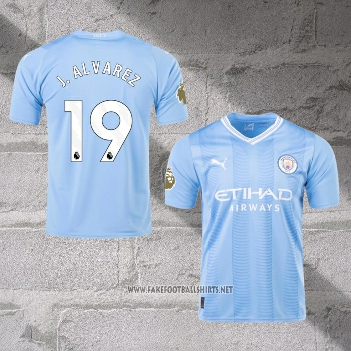 Manchester City Player J.Alvarez Home Shirt 2023-2024